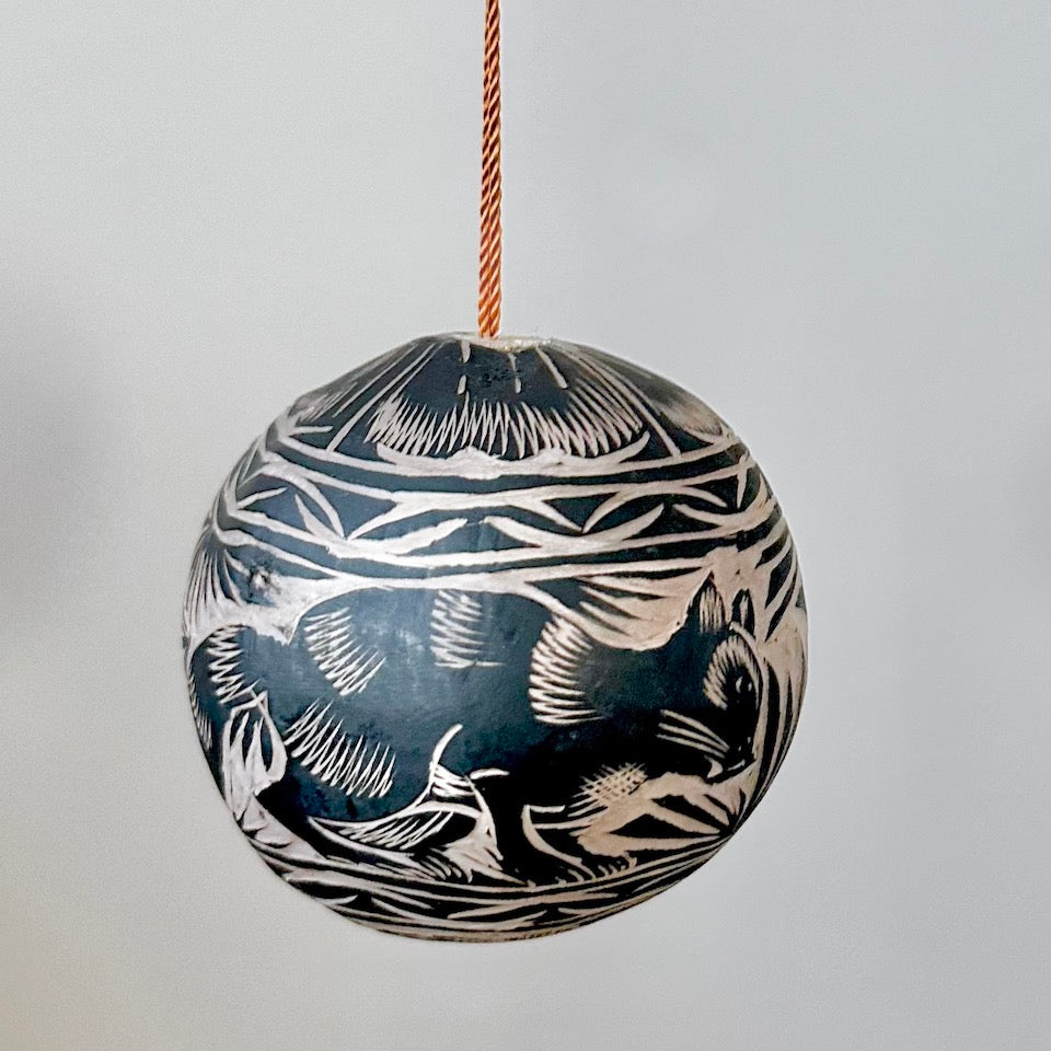 Black Jicara Holiday Ornaments