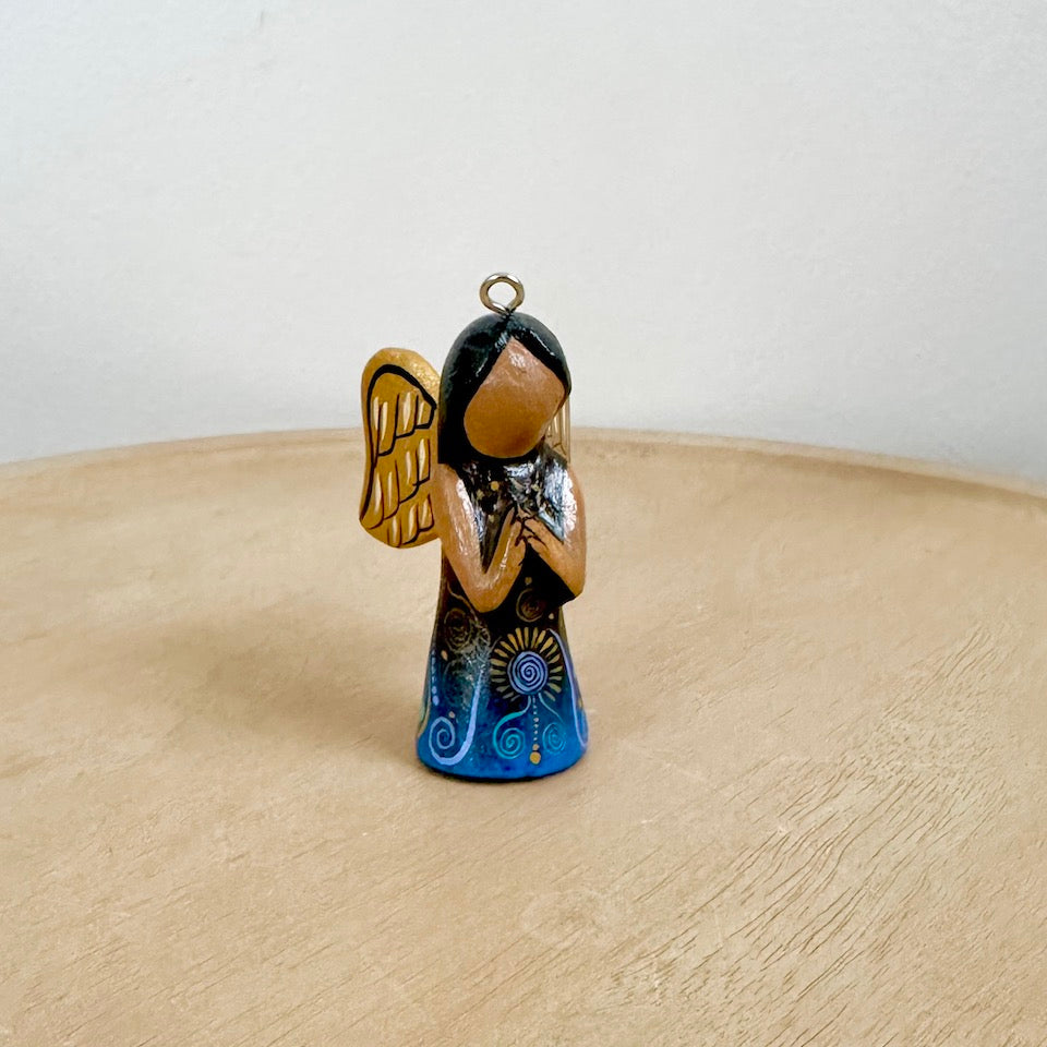 Blue Small Angelito Alebrije Holiday Ornaments