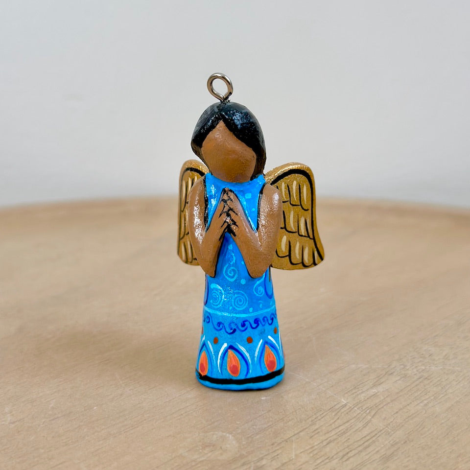 Blue Small Angelito Alebrije Holiday Ornaments