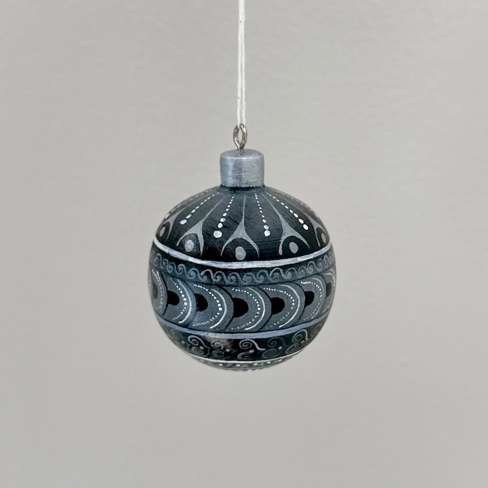 White & Black Alebrije Holiday Ornaments