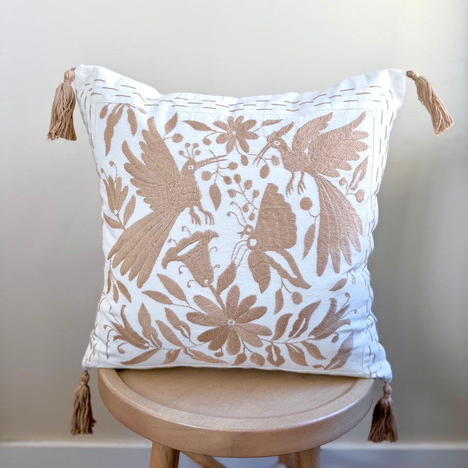 Taupe Otomi Square Pillow Cover