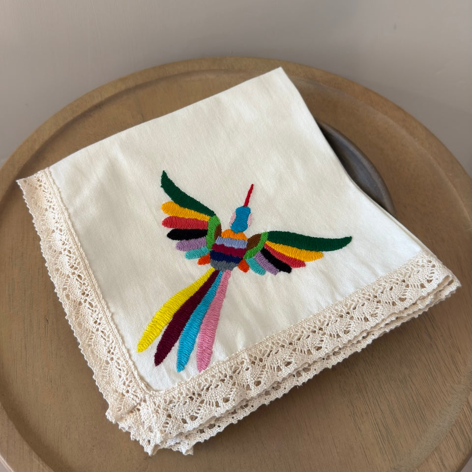 Limited Edition Otomi Embroidered Multi Color Colibri Napkins