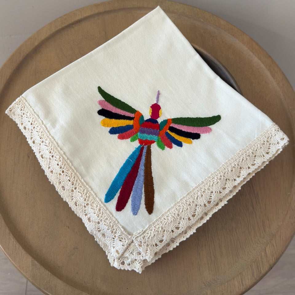 Limited Edition Otomi Embroidered Multi Color Colibri Napkins