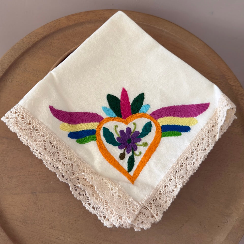 Limited Edition Otomi Embroidered Sacred Heart Napkins