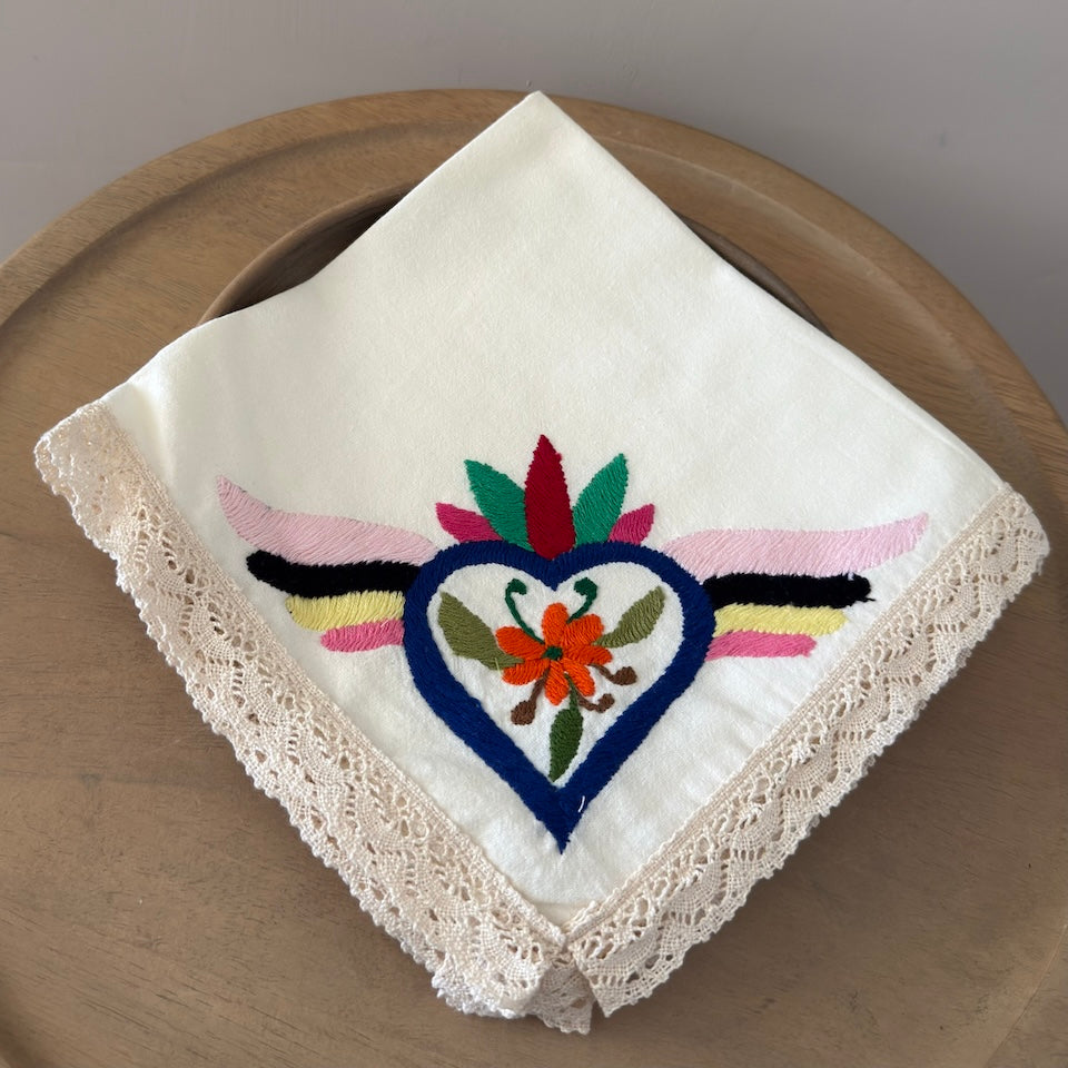 Limited Edition Otomi Embroidered Sacred Heart Napkins