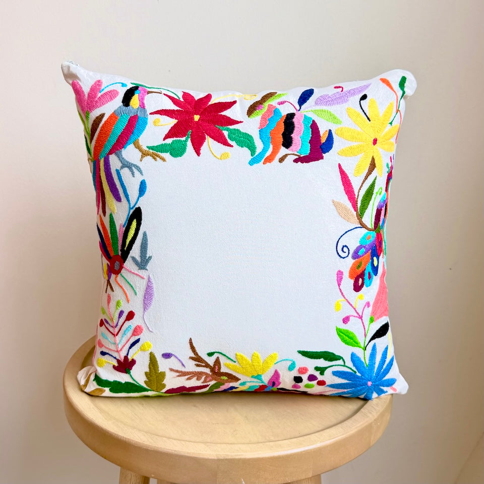 Multi Color Framed Traditional Otomi Pillows