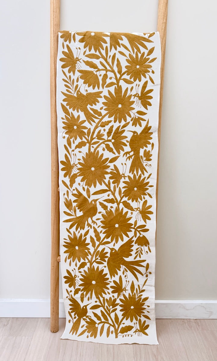 Traditional Gold Otomi Table Runner