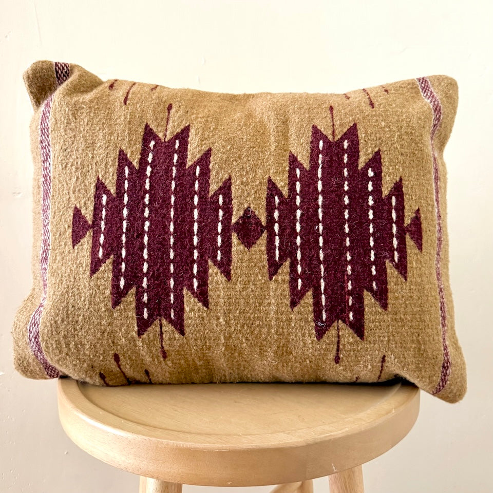 Lumber Teotitlan Wool Throw Pillow - Red &amp; Brown