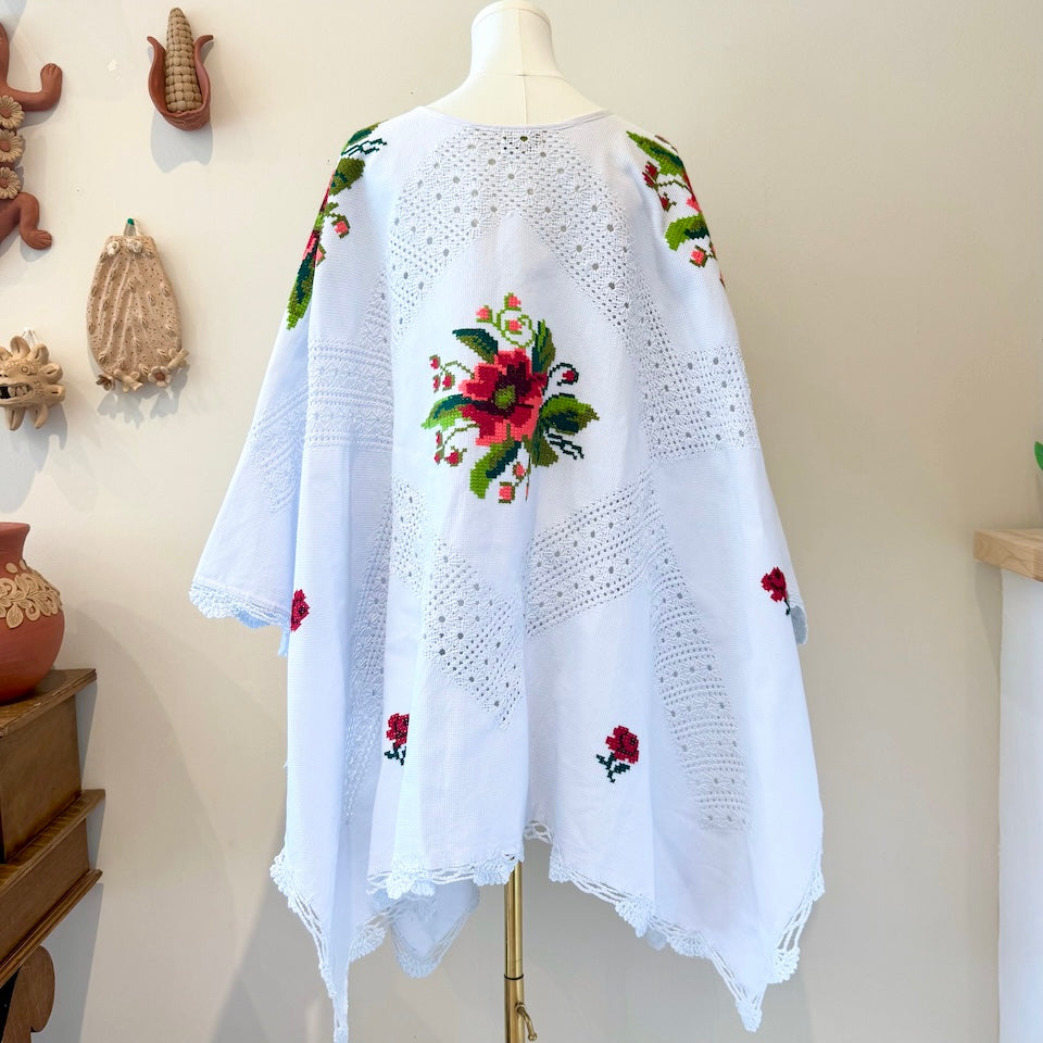 La Flor Embroidered Poncho