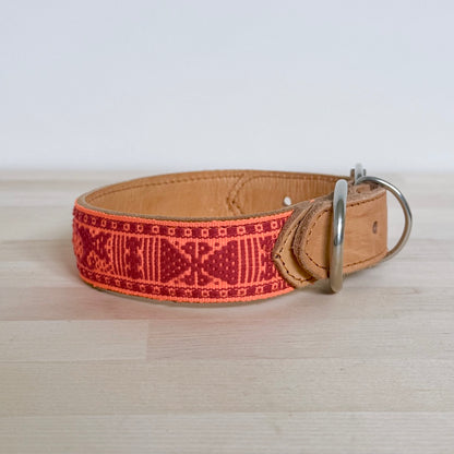 Medium Waist-loom Leather Dog Collar