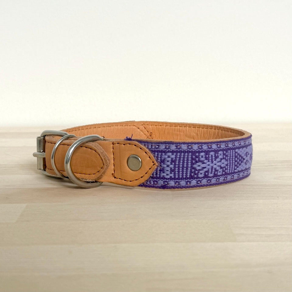 Medium Waist-loom Leather Dog Collar