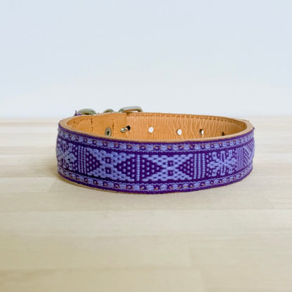 Medium Waist-loom Leather Dog Collar