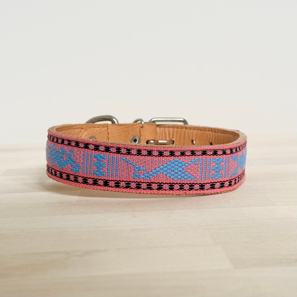 Large Waist-loom Leather Dog Collar