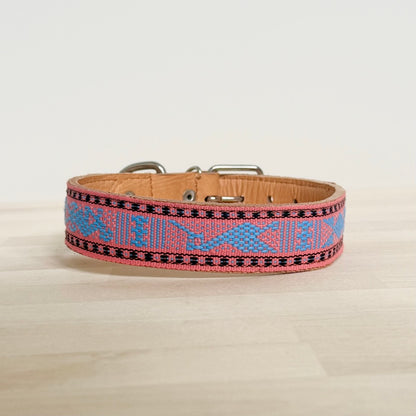 Large Waist-loom Leather Dog Collar