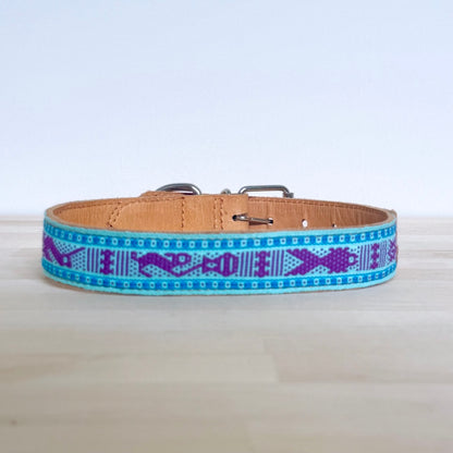 Extra Large Waist-loom Leather Dog Collar