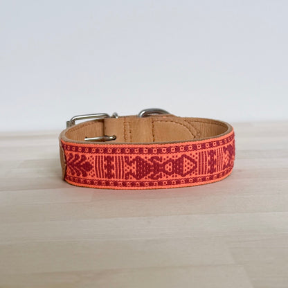 Medium Waist-loom Leather Dog Collar