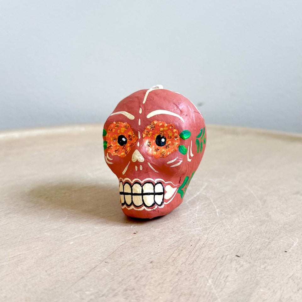 Small Paper Mache Skulls with Marigold Eyes