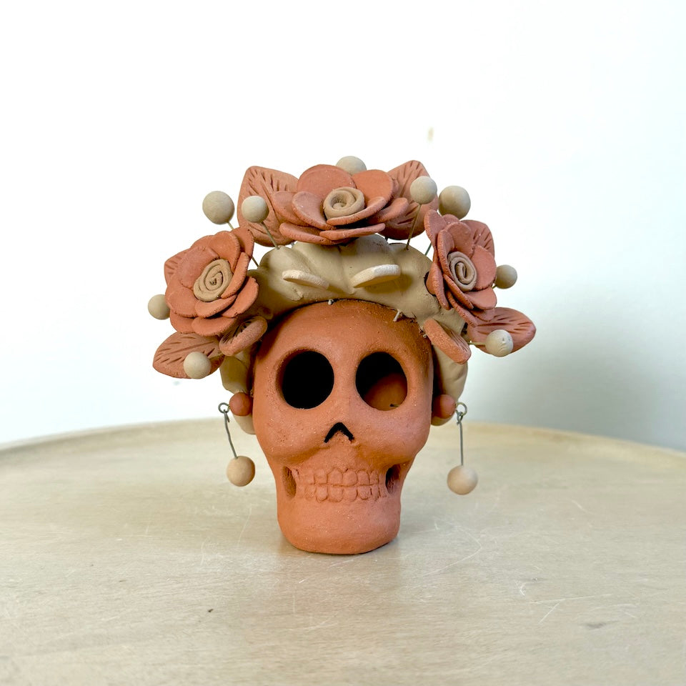 Catrina Clay Skulls With Earrings