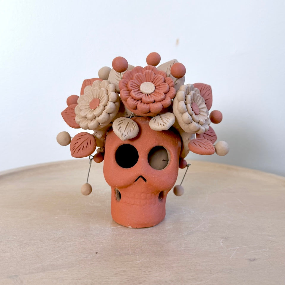 Catrina Clay Skulls With Earrings