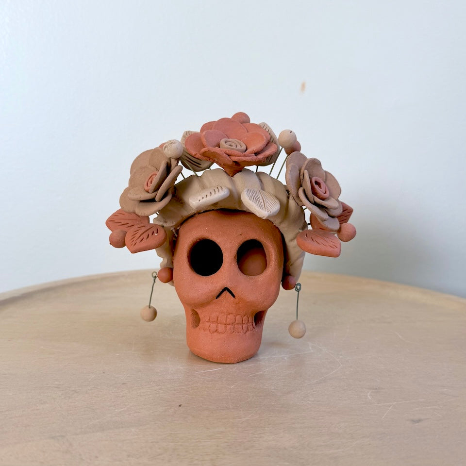 Catrina Clay Skulls With Earrings