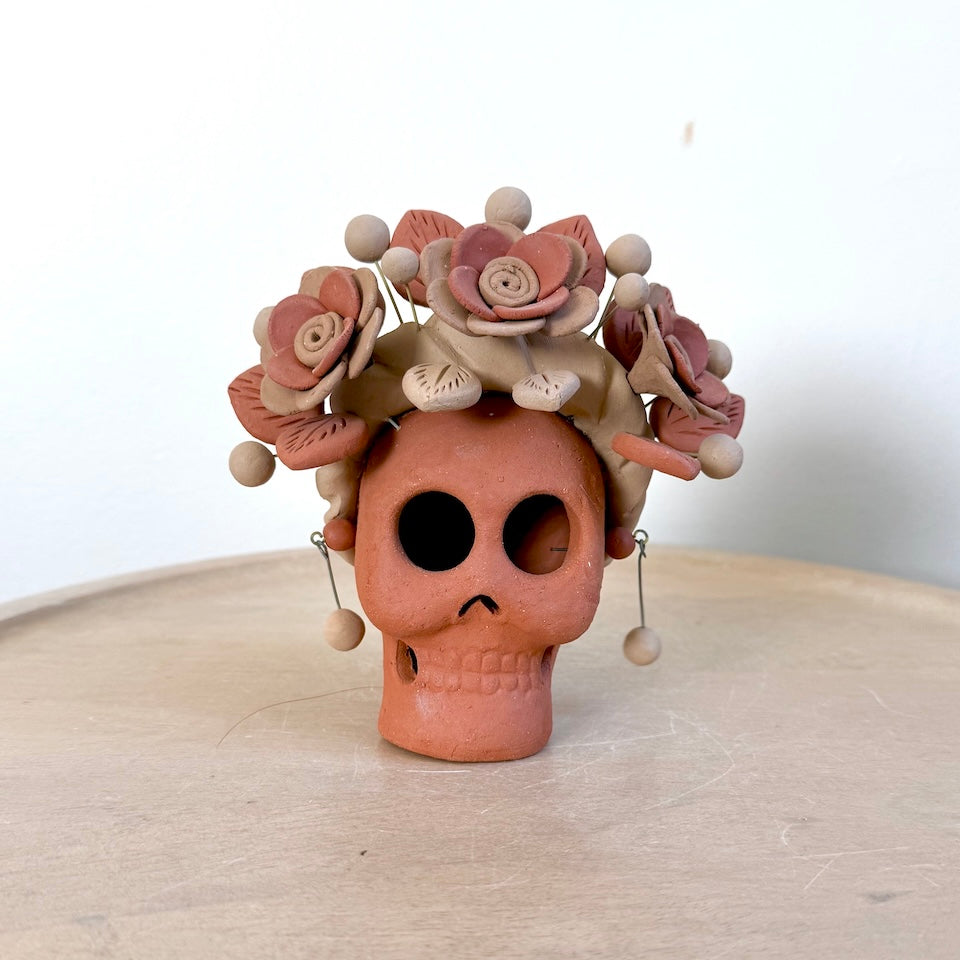 Catrina Clay Skulls With Earrings