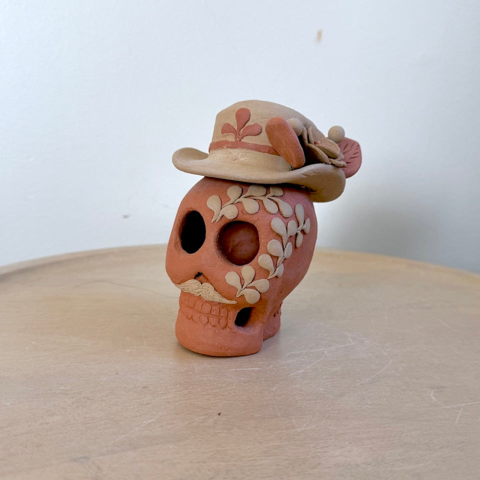 Catrin Clay Skulls With Sombrero