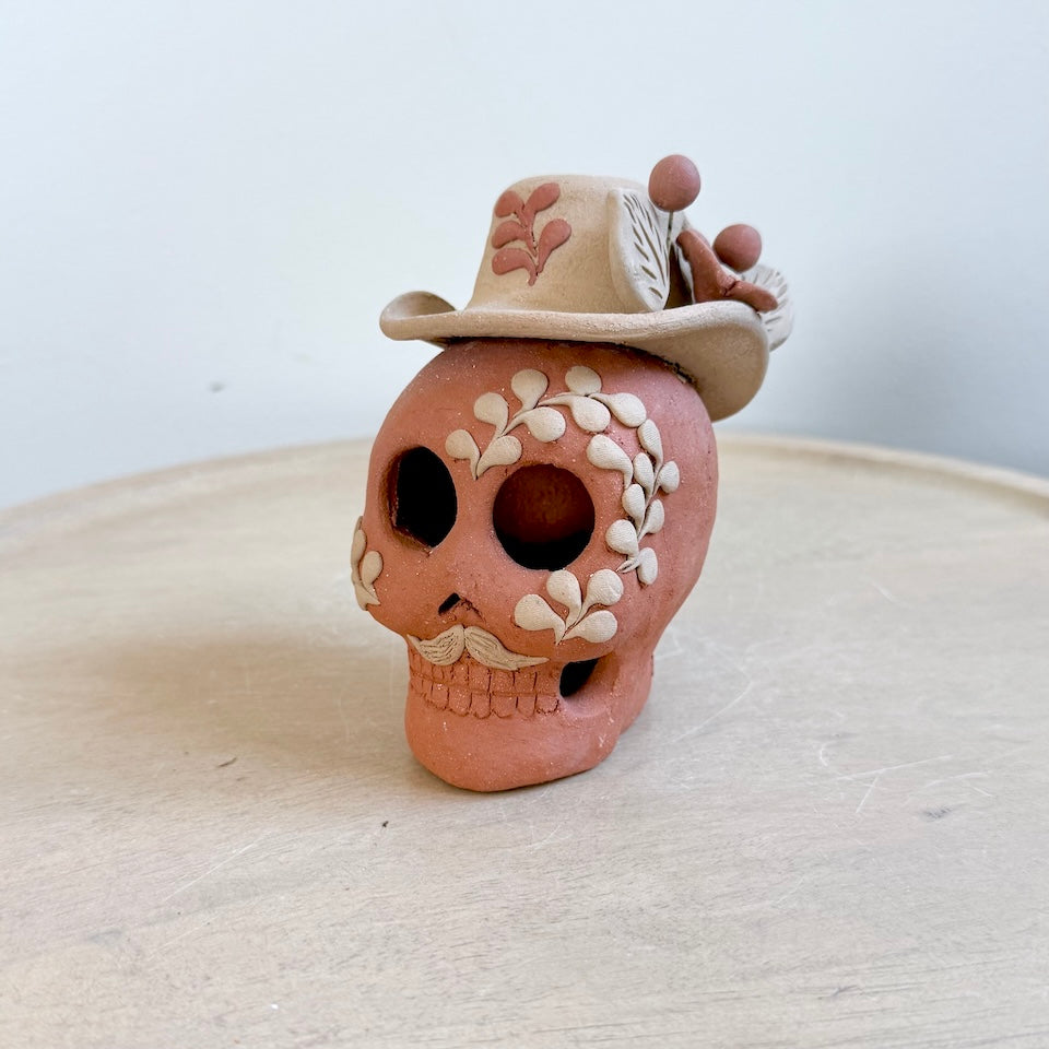 Catrin Clay Skulls With Sombrero
