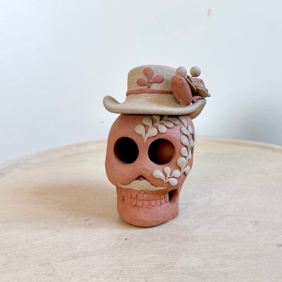 Catrin Clay Skulls With Sombrero