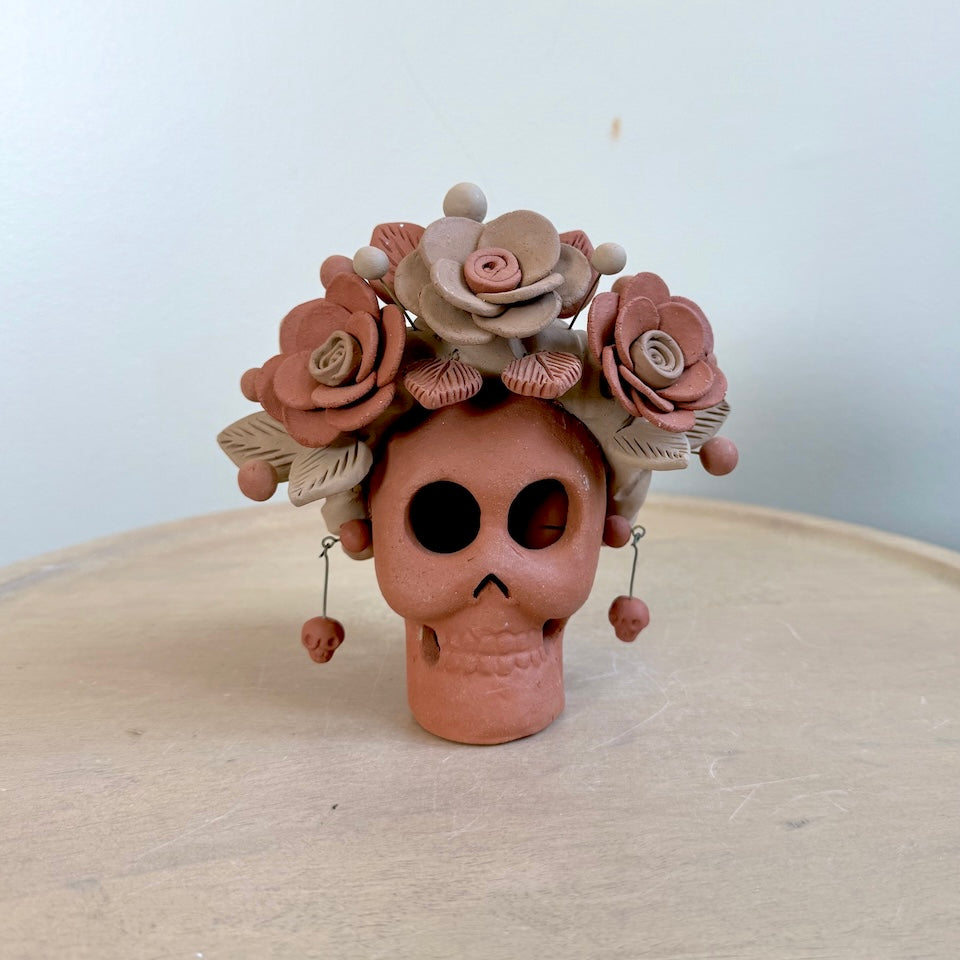Catrina Clay Skulls With Skull Earrings