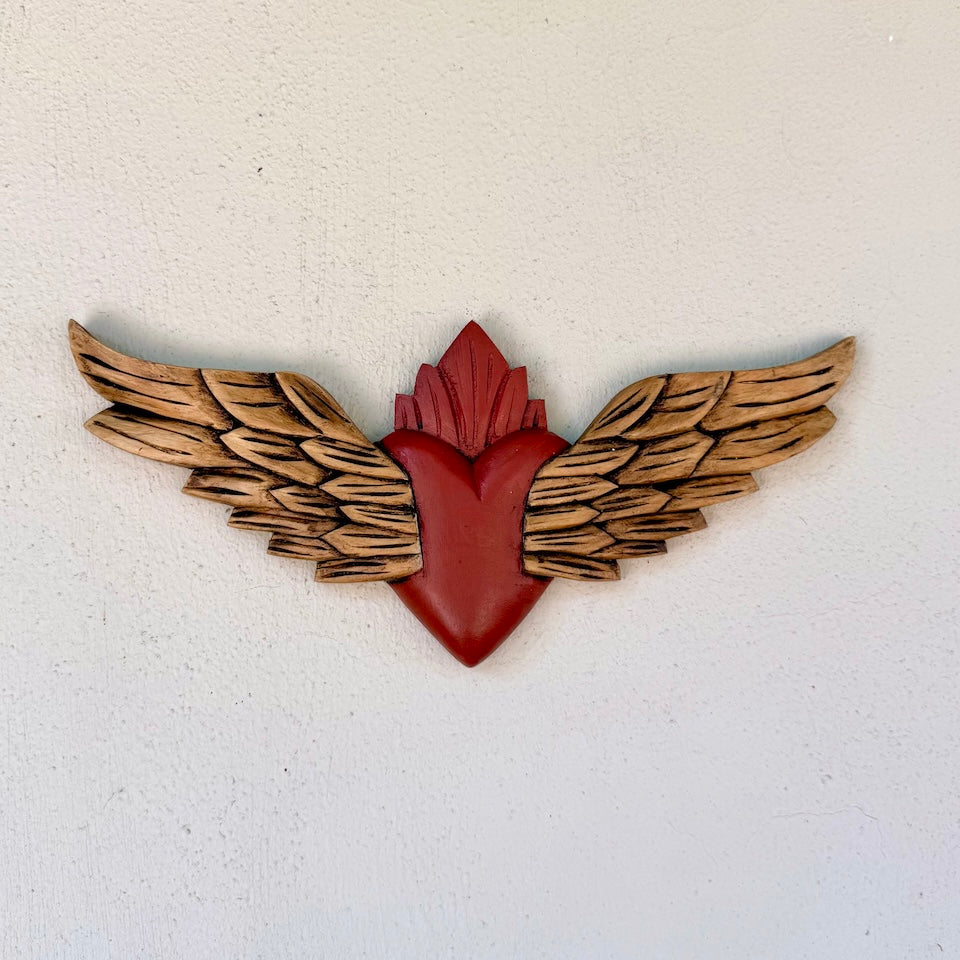 Extra Long Sacred Heart with Wings