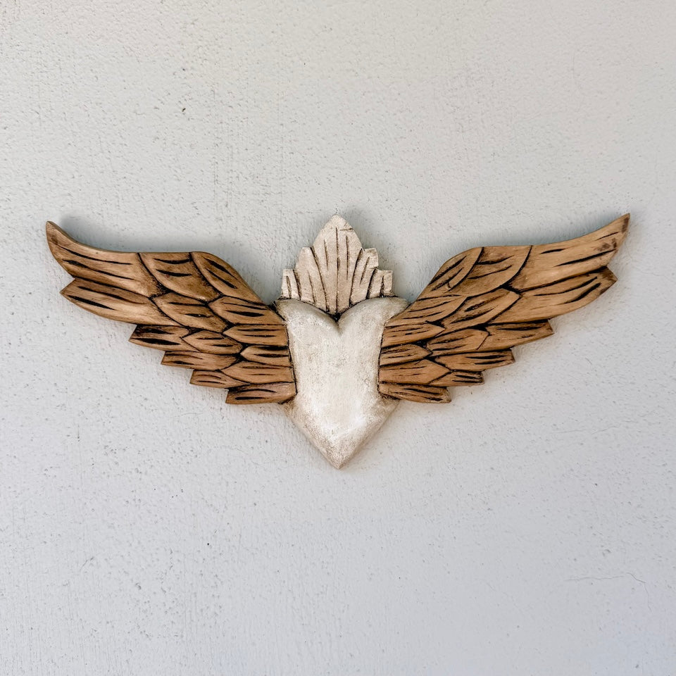 Extra Long Sacred Heart with Wings