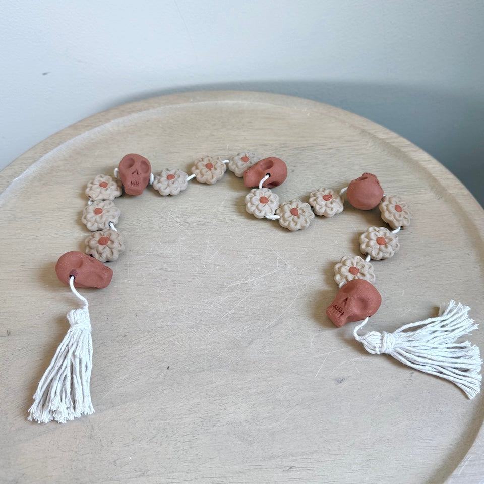 Skeleton and Marigold Clay Garland