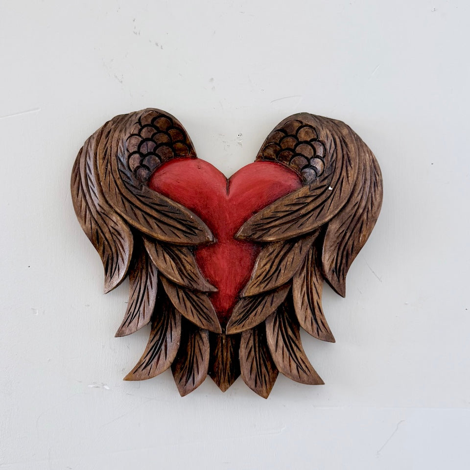 Large Heart with Hugging Wings