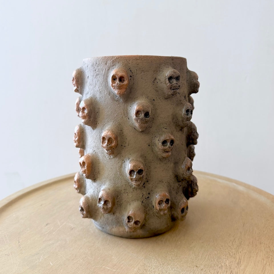 Large Calavera Cylinder Flower Vase