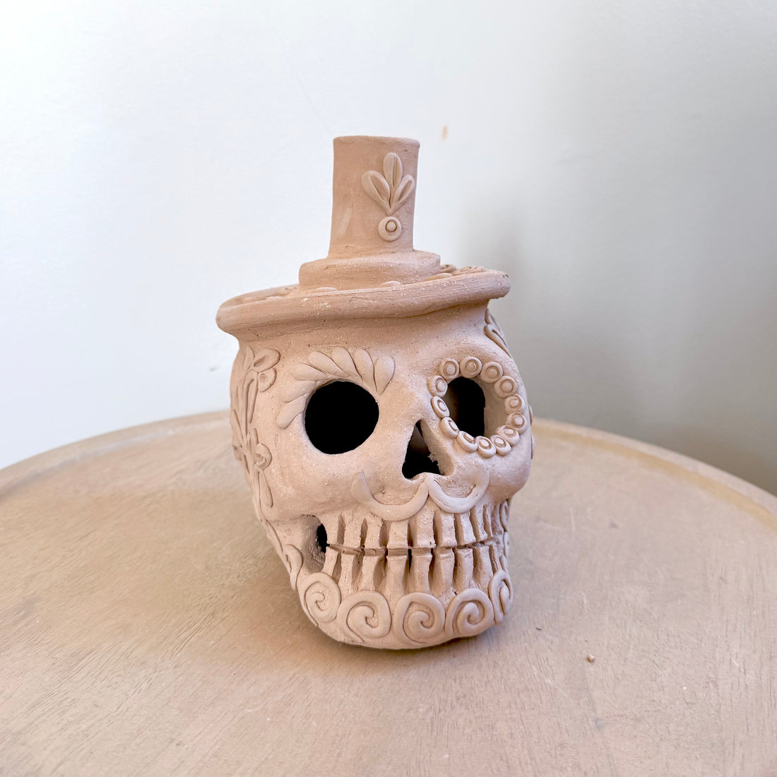 Natural Single Candle Holder Calaveritas Catrines