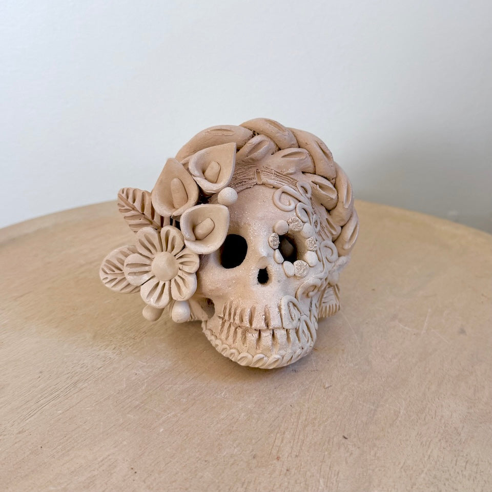Small Gaytan Natural Flower Catrina Skulls