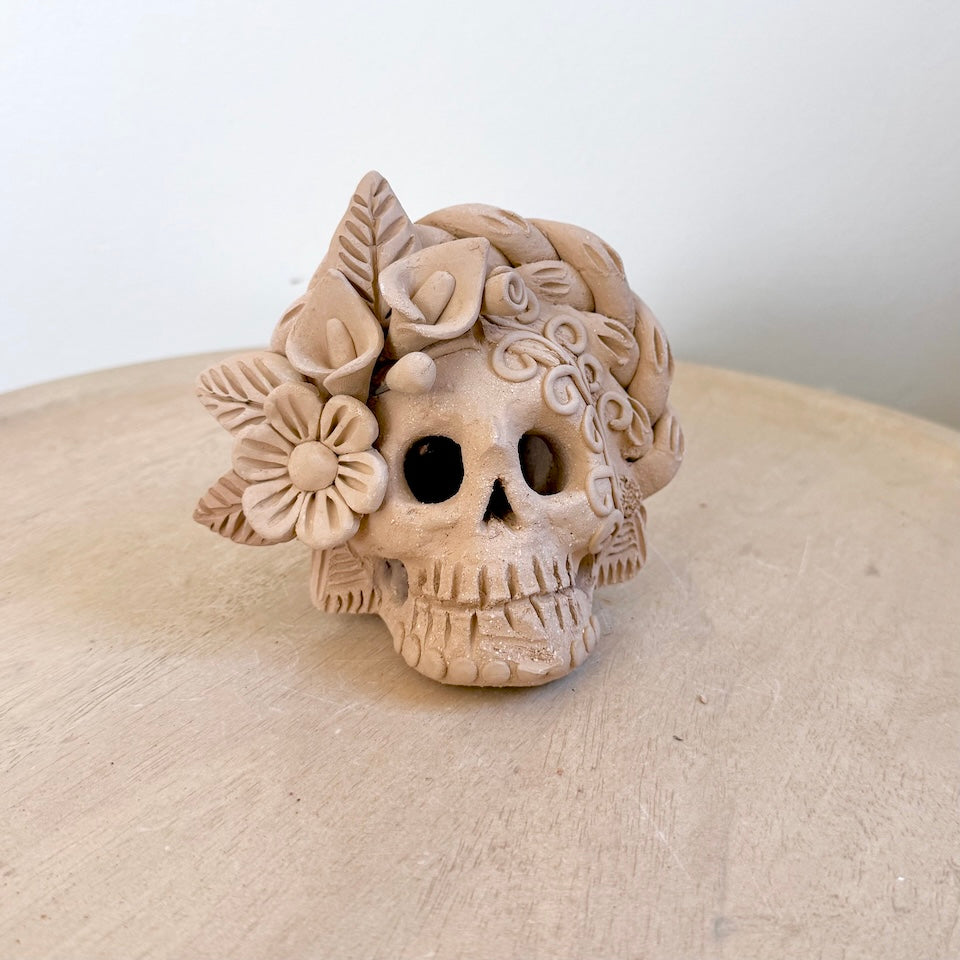 Small Gaytan Natural Flower Catrina Skulls