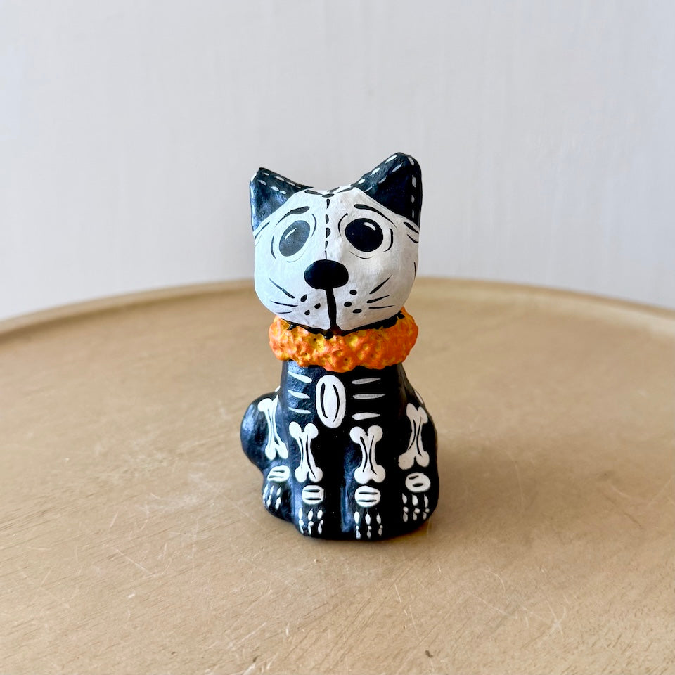 Paper Mache Gatito Skeletons with Marigold