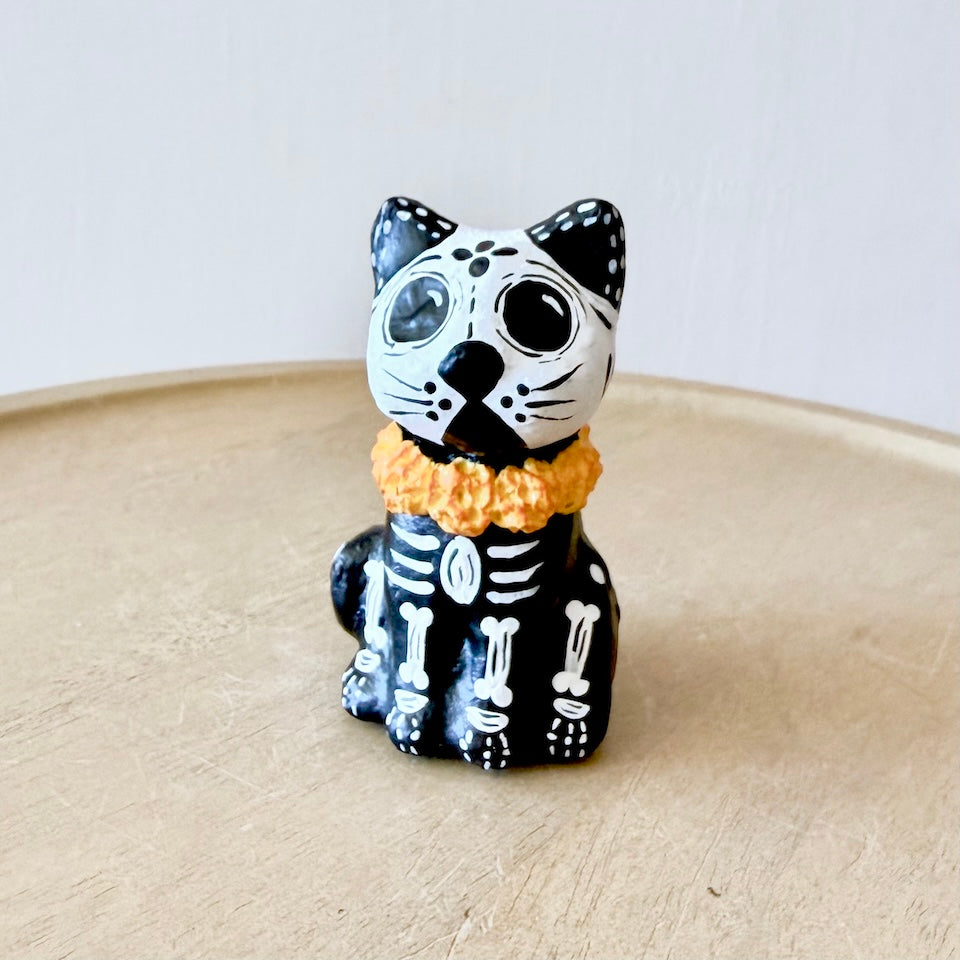 Paper Mache Gatito Skeletons with Marigold