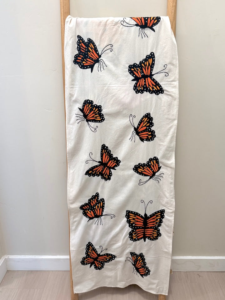 Monarch Butterflies Tenango Table Runner
