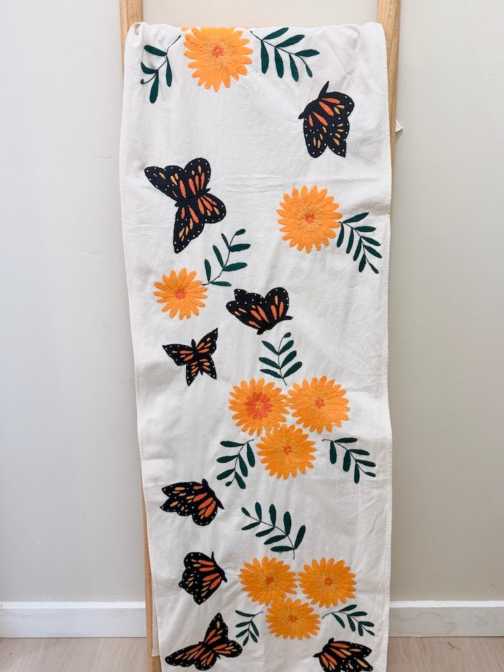 Preorder - Monarch Butterflies &amp; Cempasuchil Tenango Table Runner
