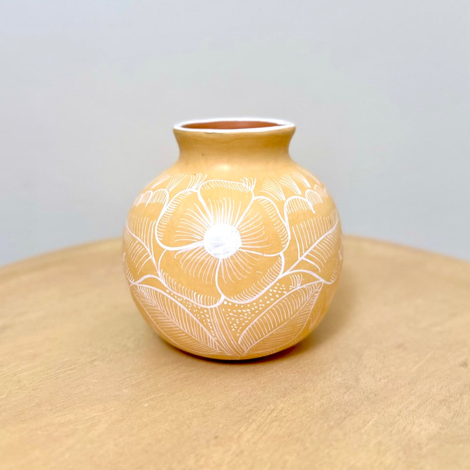 Mini Round Canary Yellow Huancinto Flower Vase