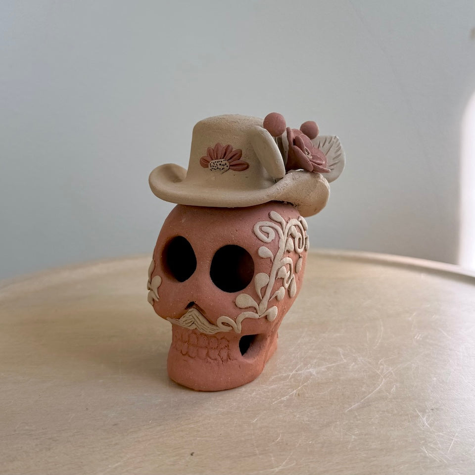 Catrin Clay Skulls With Sombrero