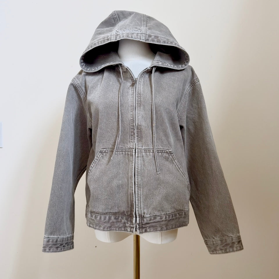 Gray Hooded Jacket with Quetzalcoatl