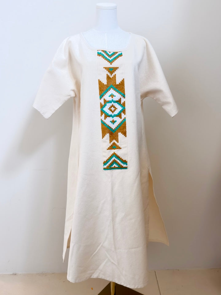 Cross-stitch Maxi Dress