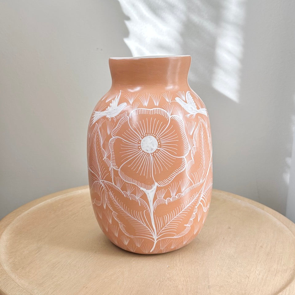 Medium Long Terracotta Huancinto Flower Vase