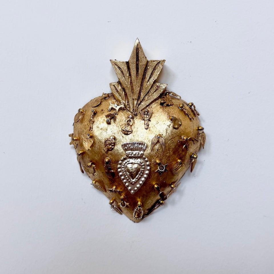 Large 3-D Milagro Heart with Charms