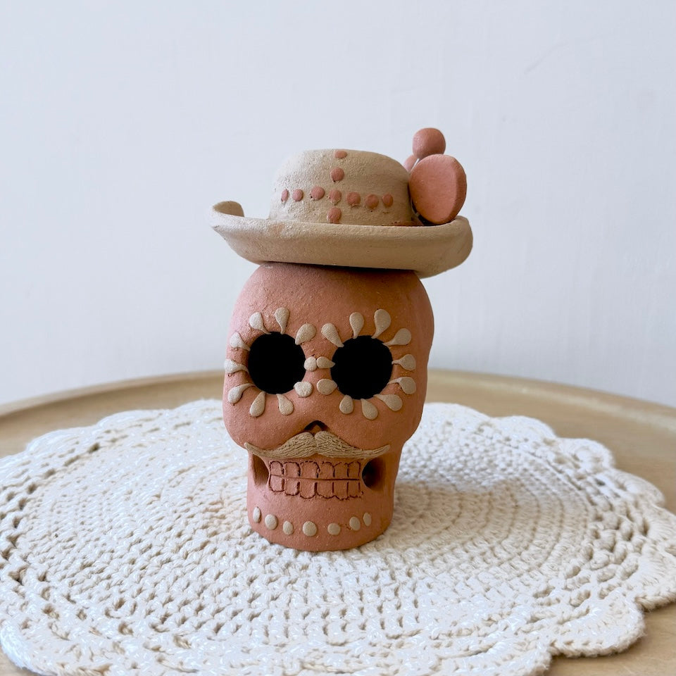 Catrin Clay Skulls With Sombrero