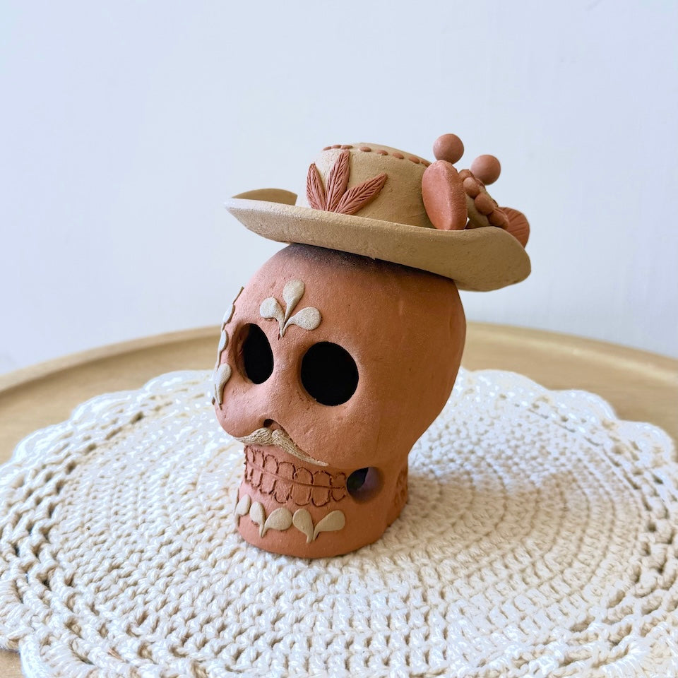 Catrin Clay Skulls With Sombrero