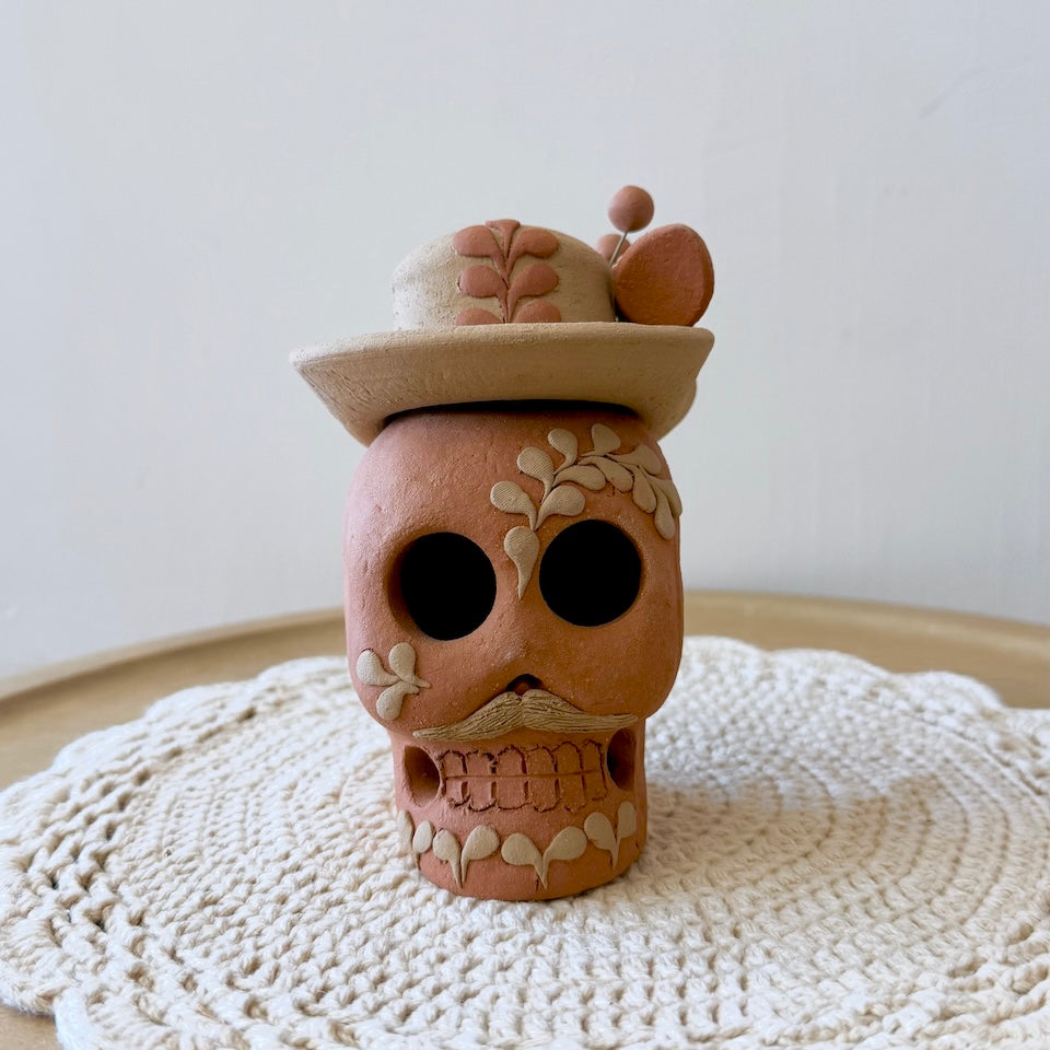 Catrin Clay Skulls With Sombrero
